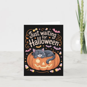 Just Wart für Halloween Cat Funny Halloween Quo Karte