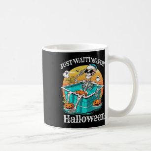 Just Wart für Halloween Funny Retro Skeleton Su Kaffeetasse