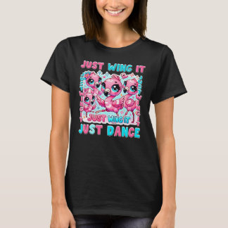 Just Wing & Just Dance - Kawaii Flamingo Ballet T-Shirt
