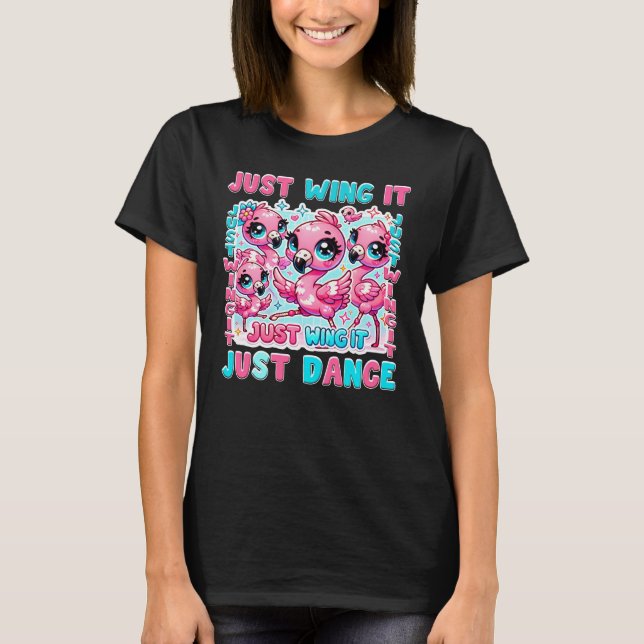 Just Wing & Just Dance - Kawaii Flamingo Ballet T-Shirt (Vorderseite)