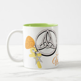 Just Witchin' Triskele Triquetra Ankh Pentagramm Zweifarbige Tasse