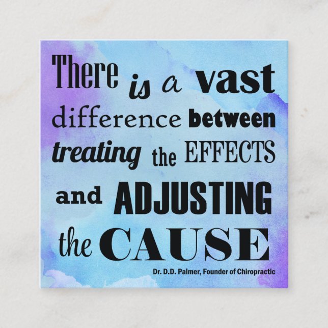 Justage der Ursachen-Aquarell-Chiropraktik Quadratische Visitenkarte (Vorderseite)