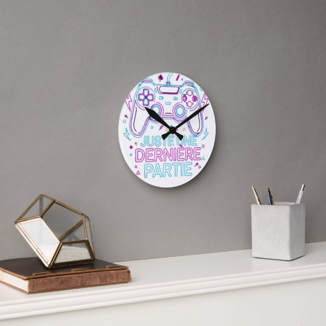 Juste Une Dernière Partie Gamer Wall Clock - Retro Runde Wanduhr (Büro)