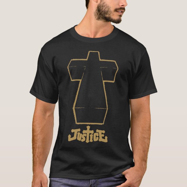 Justice Electro Music Golden Cross  T-Shirt (Vorderseite)