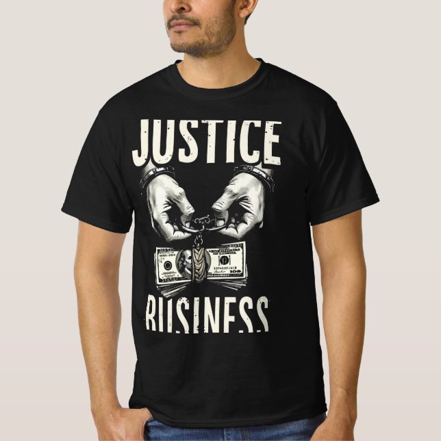 Justice for Sale – Bold Social Commentary Tee (Vorderseite)