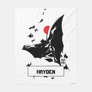 Justice League   Batman in Cloud of Bats Pop Art Fleecedecke