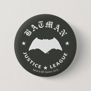 Justice League   Batman Retro-Fledermaus-Emblem Button