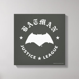 Justice League   Batman Retro-Fledermaus-Emblem Leinwanddruck
