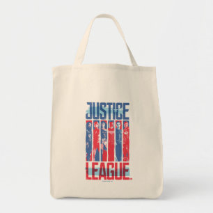 Justice League   Blue & Red Group Pop Art Tragetasche