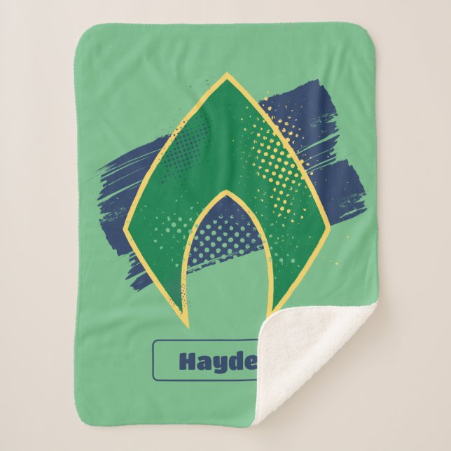 Justice League | Brush & Halftone Aquaman Symbol Sherpadecke (Vorderseite)