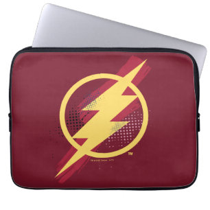 Justice League   Brush & Halftone Flash Symbol Laptopschutzhülle