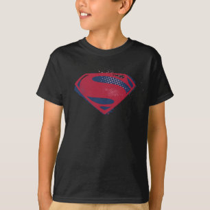 Justice League Brush & Halftone Superman-Symbol T-Shirt