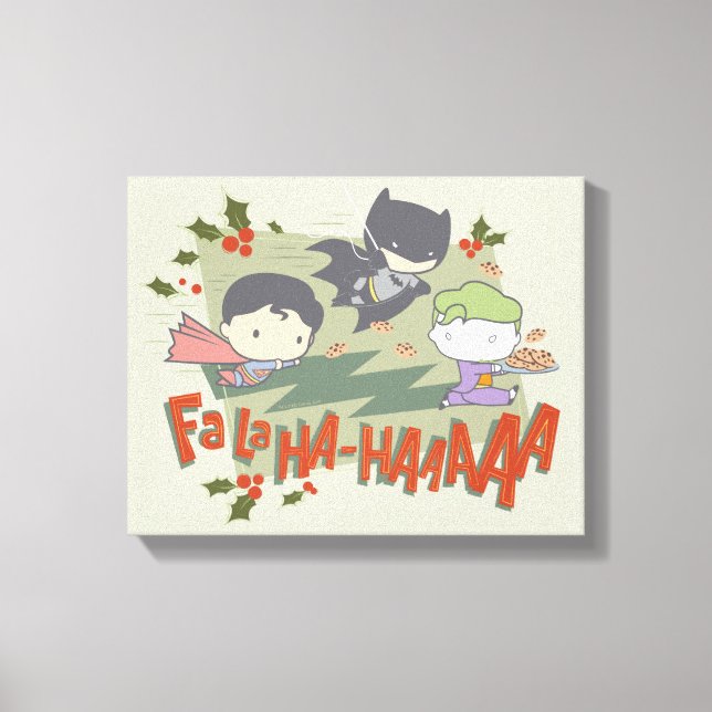 Justice League Chibi Holiday Cookie Chase Leinwanddruck (Vorderseite)