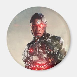 Justice League   Cyborg auf dem Schlachtfeld Magnet