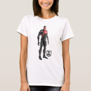 Justice League Cyborg auf dem Schlachtfeld T-Shirt