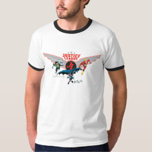 Justice League Flying Air Abzeichen und Helden T-Shirt