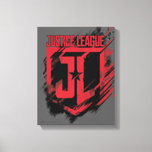 Justice League   Gebürstetes JL-Schild Leinwanddruck