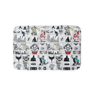 Justice League Heldentafel-Muster Badematte