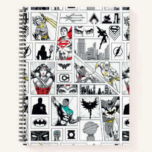 Justice League Heldentafel-Muster Notizbuch
