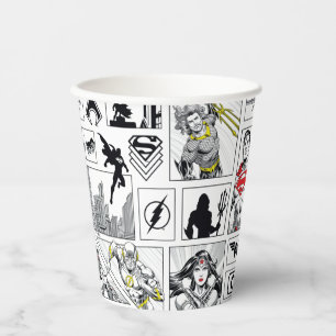 Justice League Heldentafel-Muster Pappbecher