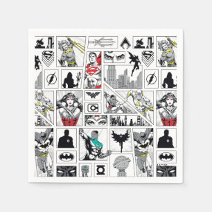 Justice League Heldentafel-Muster Serviette