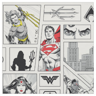 Justice League Heldentafel-Muster Stoff