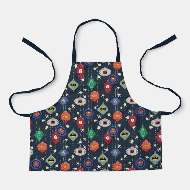 Justice League Holiday Bauble Pattern Schürze (Vorderseite)