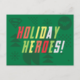 Justice League Holiday Heroes Graphic Feiertagspostkarte