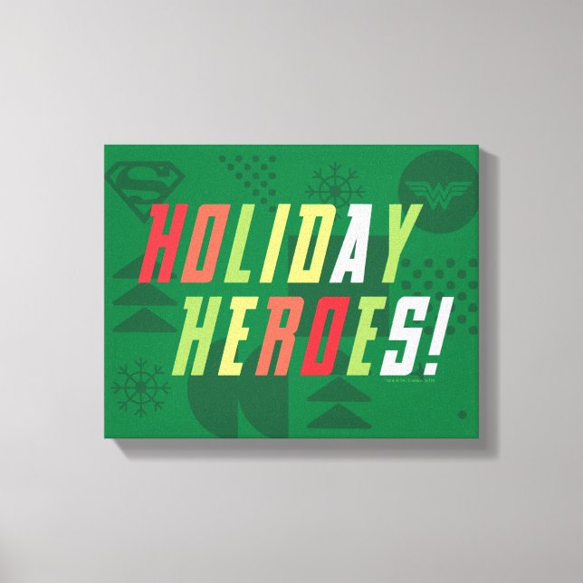 Justice League Holiday Heroes Graphic Leinwanddruck (Vorderseite)