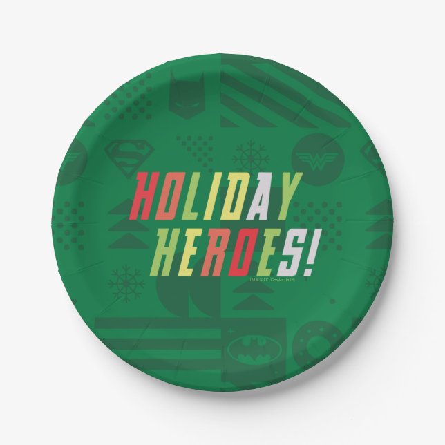 Justice League Holiday Heroes Graphic Pappteller (Vorderseite)