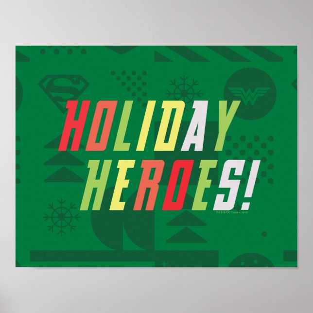 Justice League Holiday Heroes Graphic Poster (Vorne)