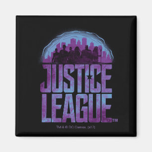Justice League   Justice League Stadt-Silhouette Magnet