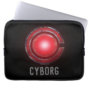 Justice League   Leuchtendes Cyborg-Symbol Laptopschutzhülle