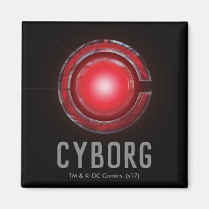 Justice League   Leuchtendes Cyborg-Symbol Magnet