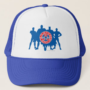 Justice League-Logo und solider Charakterhintergru Truckerkappe