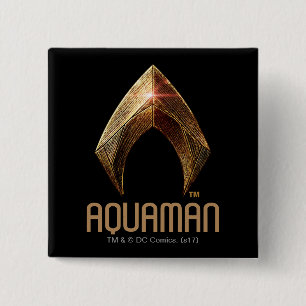 Justice League   Metallisches Aquaman-Symbol Button