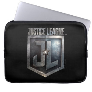 Justice League   Metallisches JL-Schild Laptopschutzhülle
