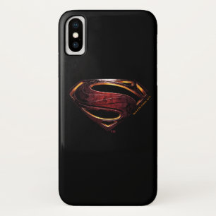 Justice League Metallisches Superman-Symbol iPhone X Hülle
