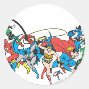 Justice League of America Gruppe 2 Runder Aufkleber