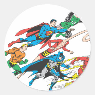 Justice League of America Gruppe 5 Runder Aufkleber