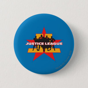 Justice League Silhouetten und Sternenhintergrund Button