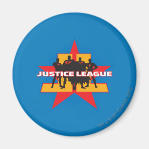 Justice League Silhouetten und Sternenhintergrund Magnet