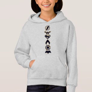 Justice League Stilisierte Team-Symbole Aufstell Hoodie