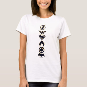 Justice League Stilisierte Team-Symbole Aufstell T-Shirt