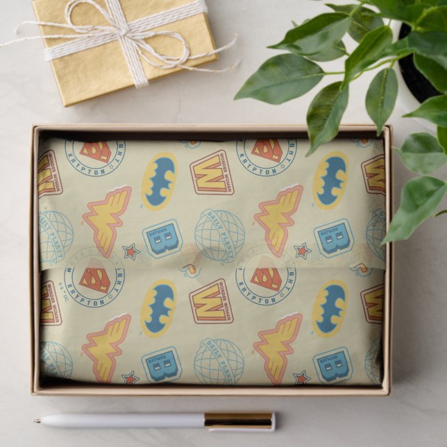 Justice League Super Hero Badge Pattern Seidenpapier (Geschenk)