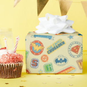 Justice League Superhelden-Abzeichen-Muster Geschenkpapier