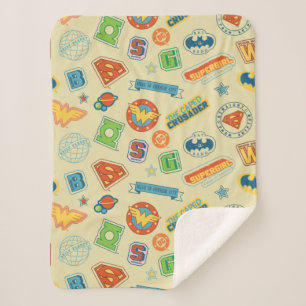 Justice League Superhelden-Abzeichen-Muster Sherpadecke