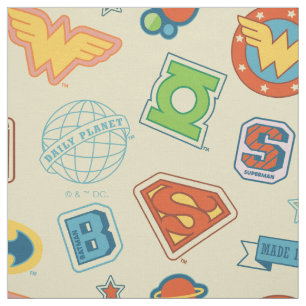 Justice League Superhelden-Abzeichen-Muster Stoff