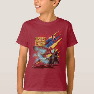 Justice League Superman, Flash und Batman-Abzeic T-Shirt
