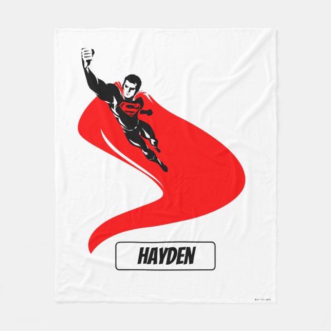 Justice League | Superman Flying Noir Pop Art Fleecedecke (Vorderseite)